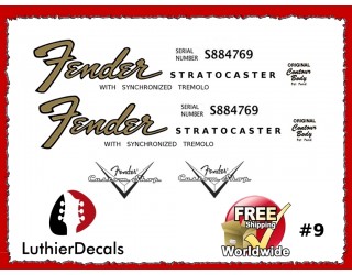 Fender Stratocaster Guitar Decal #9